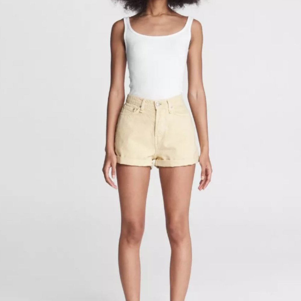 Rag & Bone New York Maya High-Rise Shorty Short - Lemon Drop